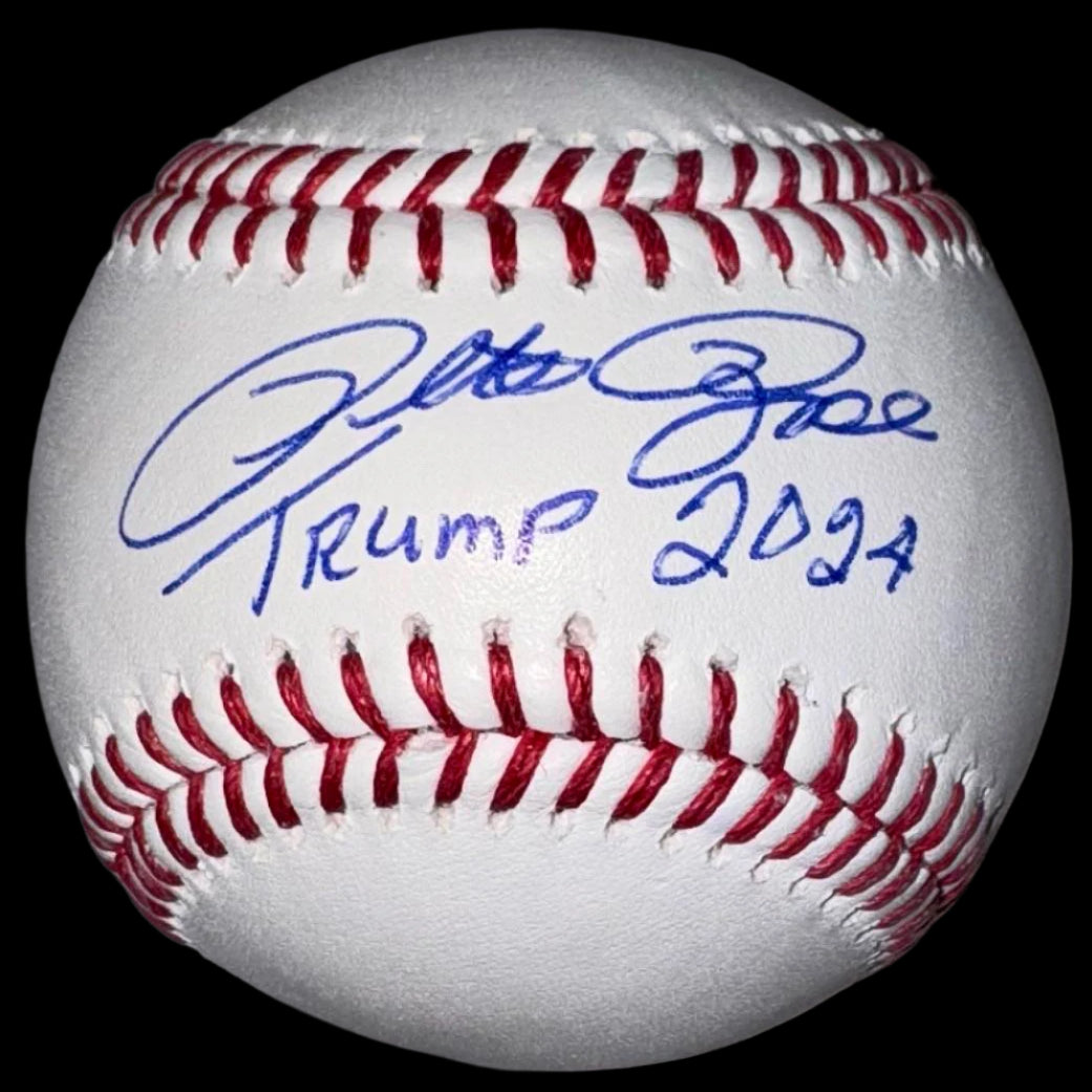 Pete Rose Autographed Rawlings Official Baseball w/ Trump 2024" Inscription - JSA COA